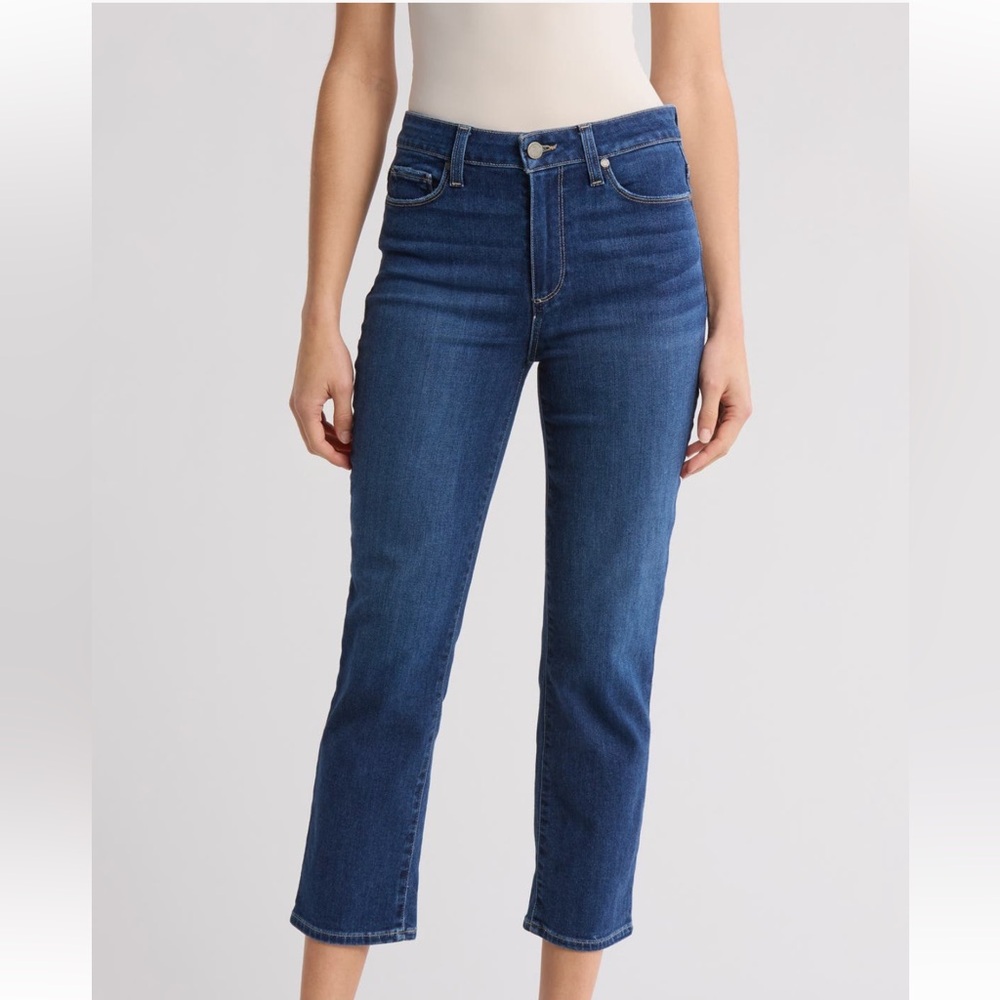 PAIGE Jacqueline Mid-Rise Crop Straigjt Legged Jeans